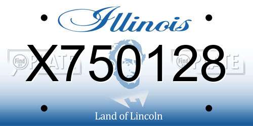 X750128 Illinois License Plate