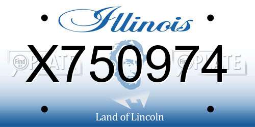 X750974 Illinois License Plate