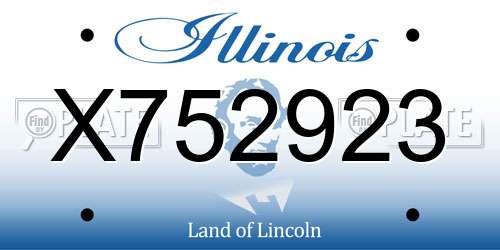 X752923 Illinois License Plate