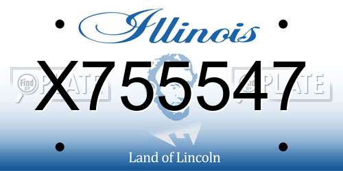 X755547 Illinois License Plate