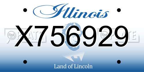 X756929 Illinois License Plate