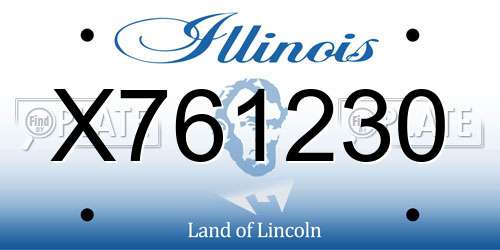 X761230 Illinois License Plate