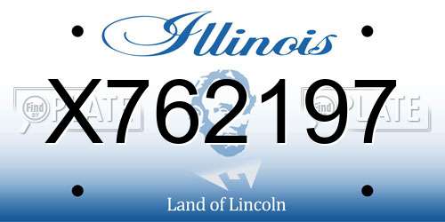 X762197 Illinois License Plate