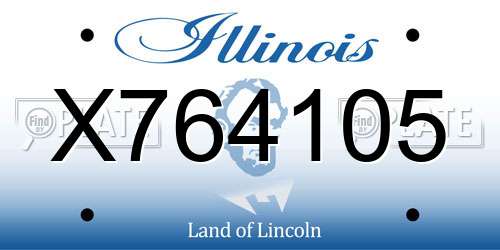 X764105 Illinois License Plate