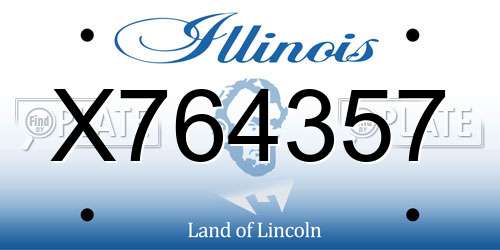X764357 Illinois License Plate