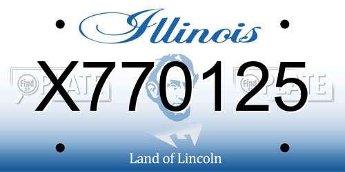 X770125 Illinois License Plate