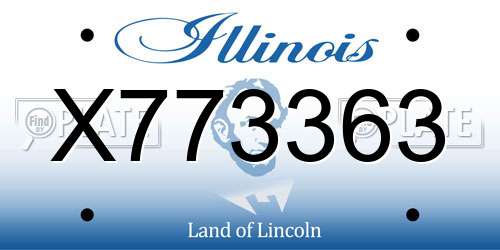 X773363 Illinois License Plate