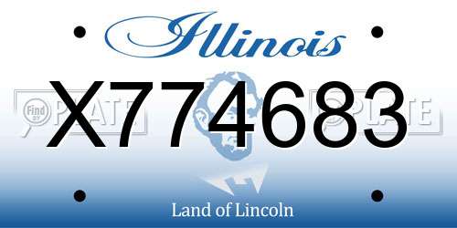 X774683 Illinois License Plate