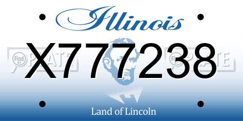 X777238 Illinois License Plate