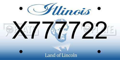 X777722 Illinois License Plate