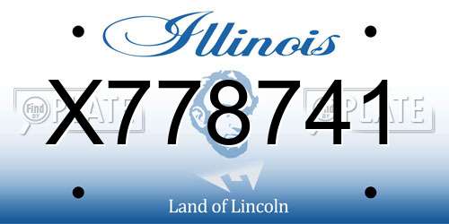 X778741 Illinois License Plate