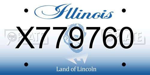 X779760 Illinois License Plate