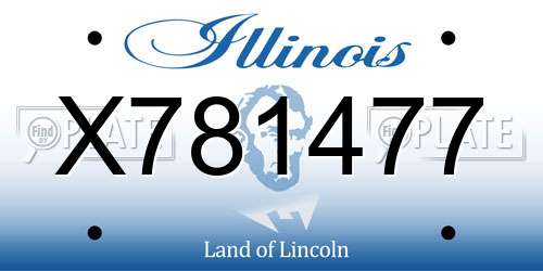 X781477 Illinois License Plate