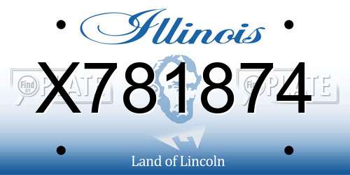 X781874 Illinois License Plate