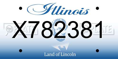 X782381 Illinois License Plate