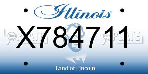 X784711 Illinois License Plate