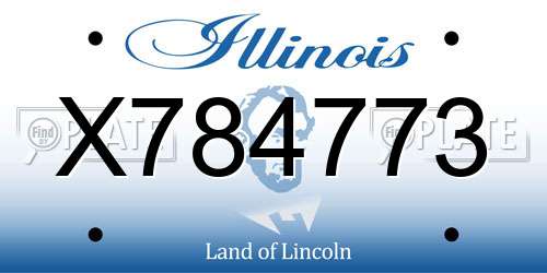 X784773 Illinois License Plate