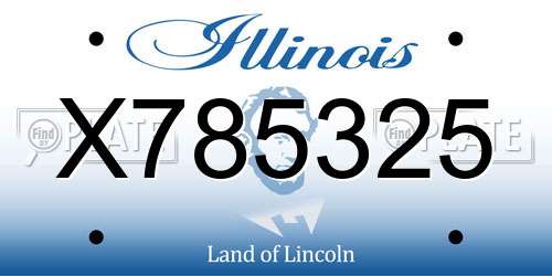 X785325 Illinois License Plate