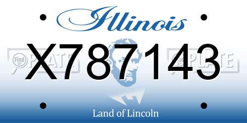 X787143 Illinois License Plate