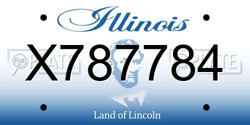 X787784 Illinois License Plate