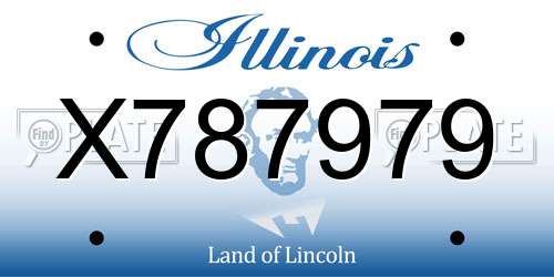 X787979 Illinois License Plate