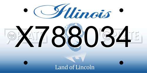 X788034 Illinois License Plate