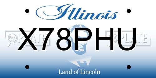 X78PHU Illinois License Plate