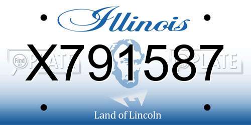 X791587 Illinois License Plate