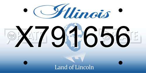 X791656 Illinois License Plate