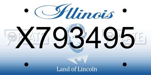 X793495 Illinois License Plate