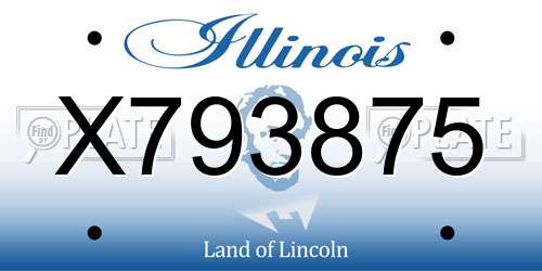 X793875 Illinois License Plate