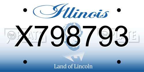 X798793 Illinois License Plate