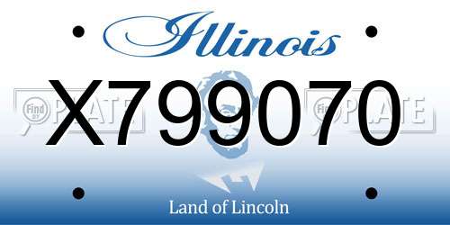 X799070 Illinois License Plate