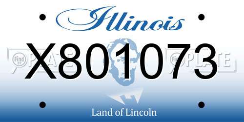 X801073 Illinois License Plate