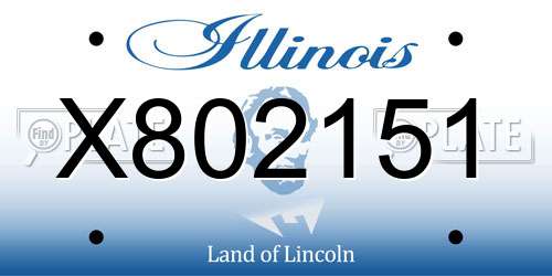 X802151 Illinois License Plate