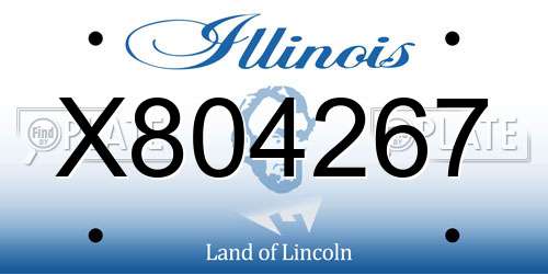 X804267 Illinois License Plate