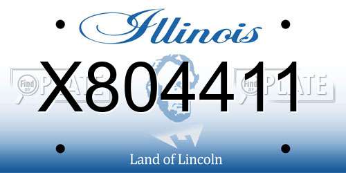X804411 Illinois License Plate