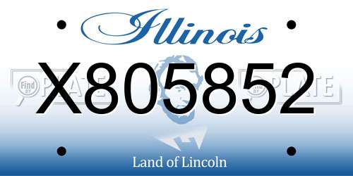 X805852 Illinois License Plate