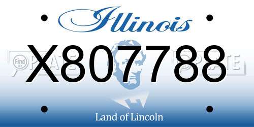 X807788 Illinois License Plate
