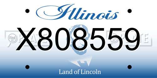 X808559 Illinois License Plate