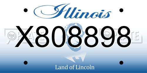 X808898 Illinois License Plate