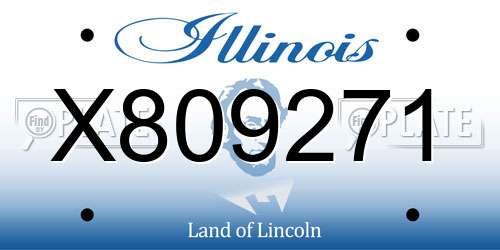 X809271 Illinois License Plate