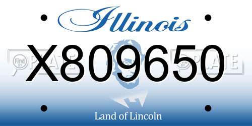 X809650 Illinois License Plate