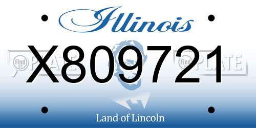 X809721 Illinois License Plate