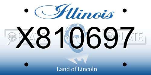 X810697 Illinois License Plate