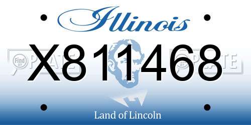 X811468 Illinois License Plate