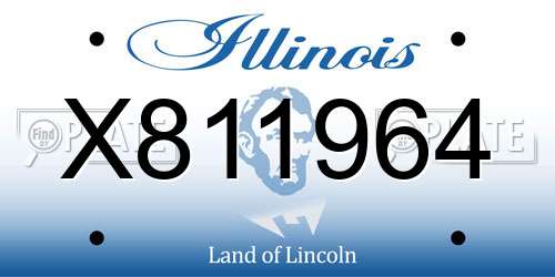 X811964 Illinois License Plate