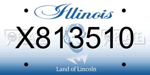 X813510 Illinois License Plate