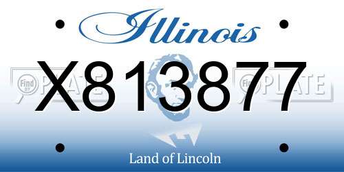 X813877 Illinois License Plate