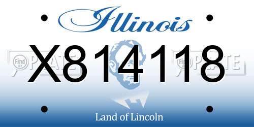 X814118 Illinois License Plate